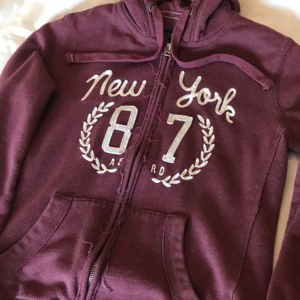 AEROPOSTALE maroon zip up jacket